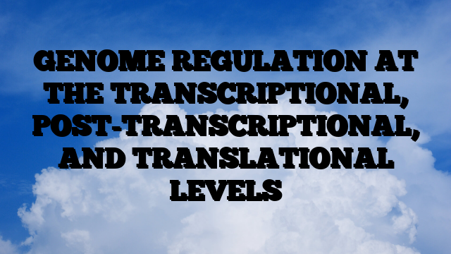 GENOME REGULATION AT THE TRANSCRIPTIONAL, POST-TRANSCRIPTIONAL, AND TRANSLATIONAL LEVELS