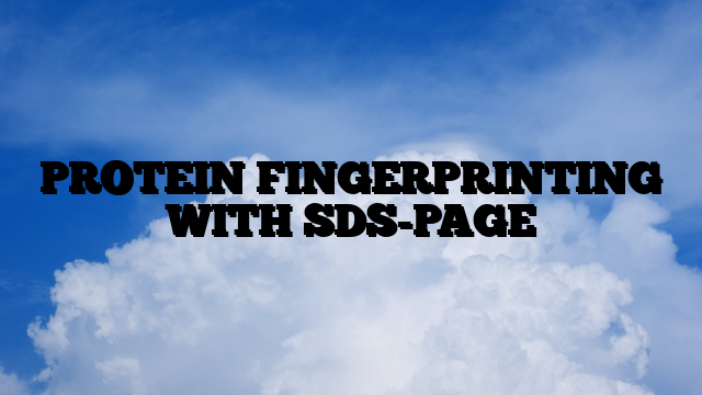 PROTEIN FINGERPRINTING WITH SDS-PAGE