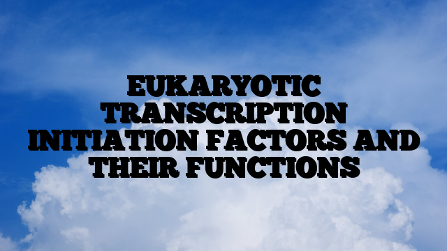 EUKARYOTIC TRANSCRIPTION INITIATION FACTORS AND THEIR FUNCTIONS
