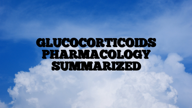 GLUCOCORTICOIDS PHARMACOLOGY SUMMARIZED