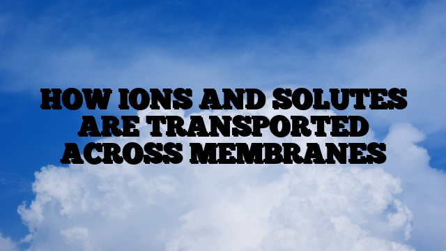 HOW IONS AND SOLUTES ARE TRANSPORTED ACROSS MEMBRANES