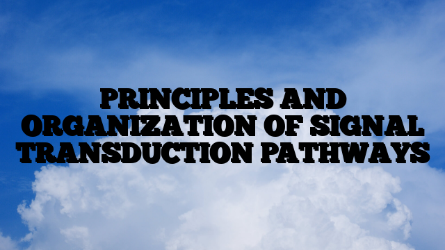 PRINCIPLES AND ORGANIZATION OF SIGNAL TRANSDUCTION PATHWAYS