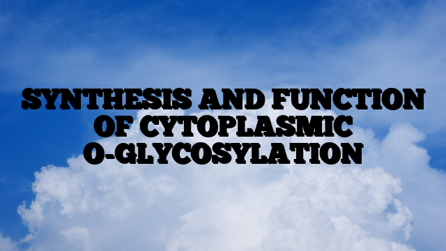 SYNTHESIS AND FUNCTION OF CYTOPLASMIC O-GLYCOSYLATION