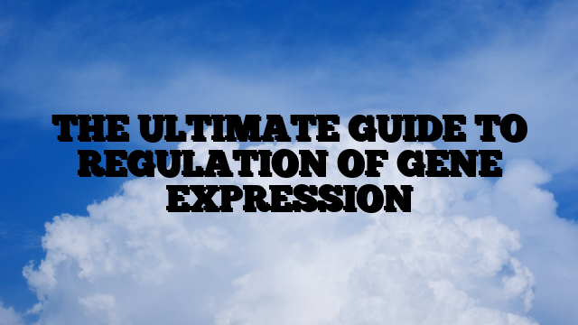 THE ULTIMATE GUIDE TO REGULATION OF GENE EXPRESSION